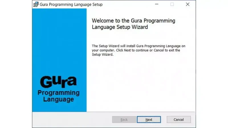 Windows→インストール→Gura Programming Language